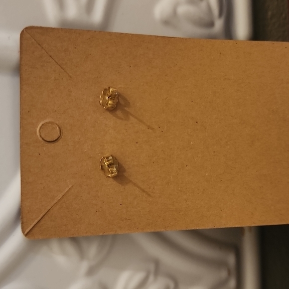 3 for $15 - Round Red and Gold Stud Earrings - Picture 3 of 3